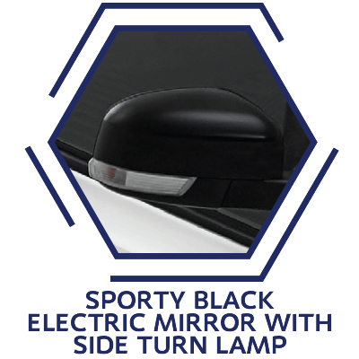 Sporty Black Electric Mirror with Side Turn Lamp