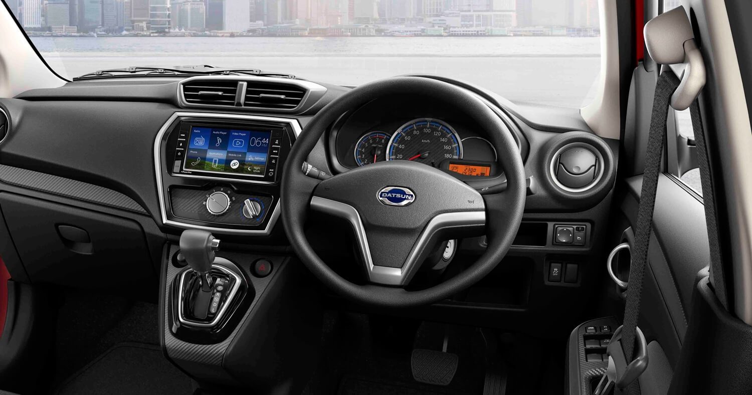 Closeup of steering wheel detail